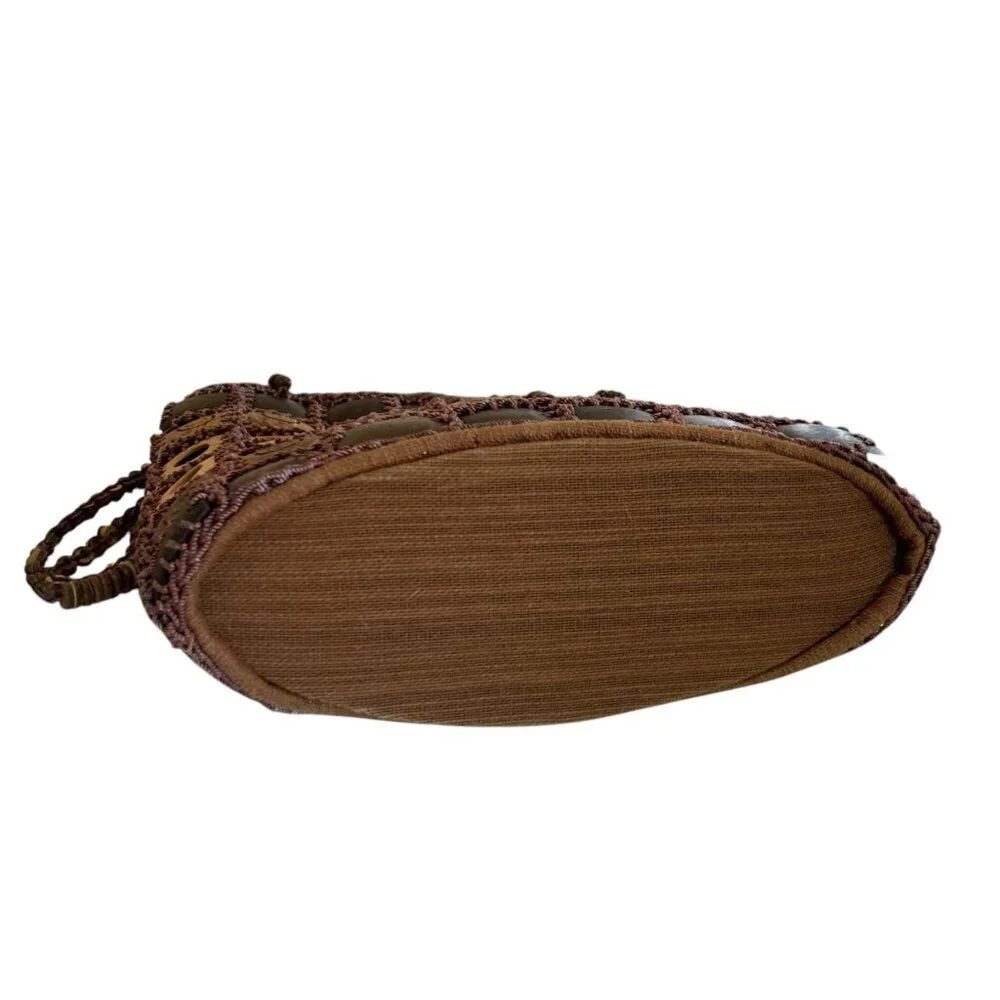 Handcrafted Boho‎ Patchwork Shoulder Bag Beaded Straps & Unique Coconut Shells